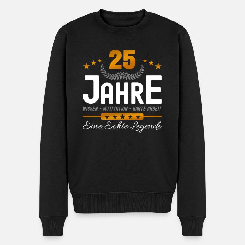 25. Jubiläum - Firmenjubiläum - Männer Premium Bio Pullover - Schwarz