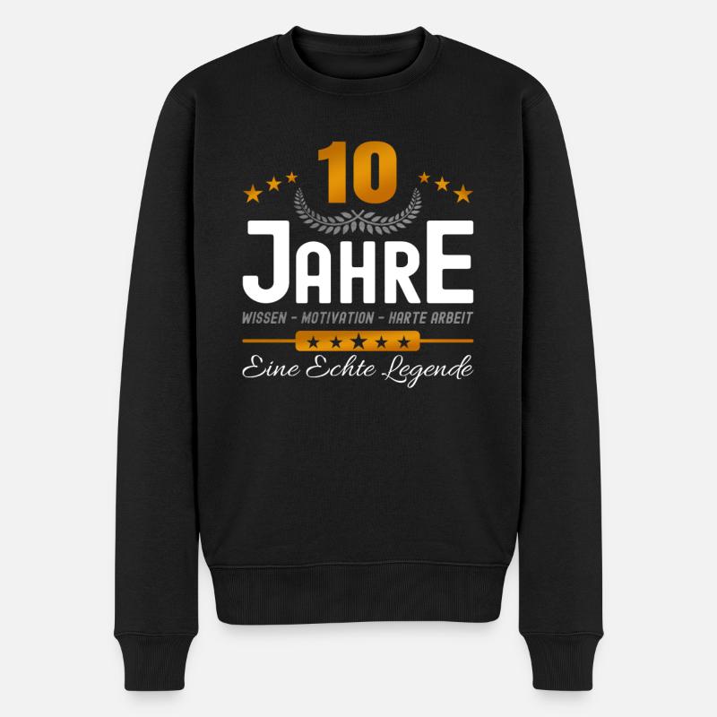 10. Jubiläum - Firmenjubiläum - Männer Premium Bio Pullover - Schwarz
