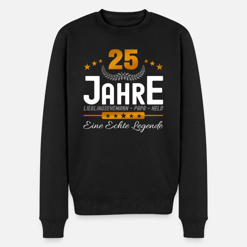 25 Jahre Lieblingsehemann - Männer Premium Bio Pullover - Schwarz