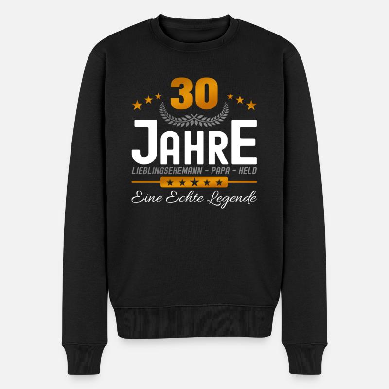 30 Jahre Lieblingsehemann - Männer Premium Bio Pullover - Schwarz