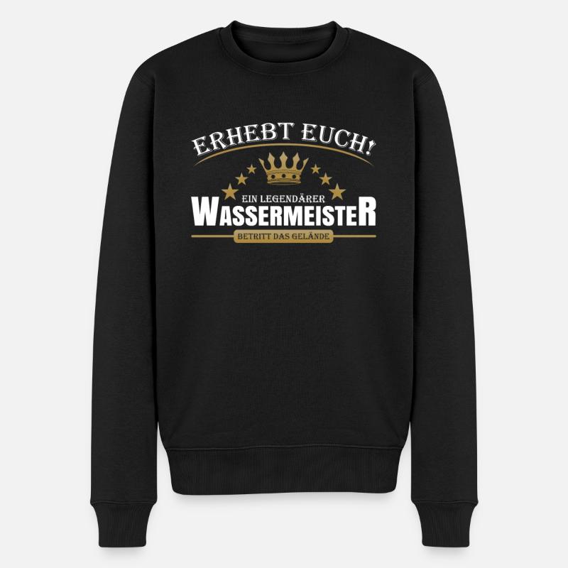 Wassermeister - Männer Premium Bio Pullover - Schwarz