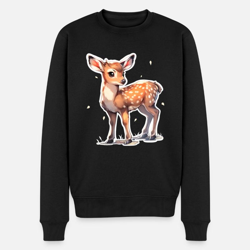Rehkitz - Männer Premium Bio Pullover - Schwarz