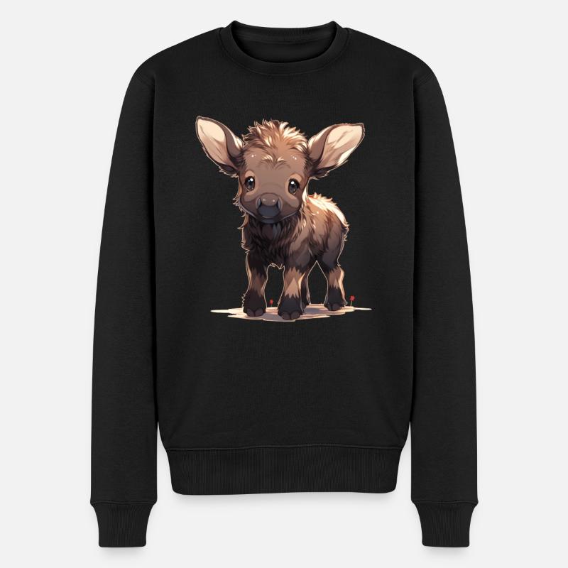 Baby Elch - Männer Premium Bio Pullover - Schwarz