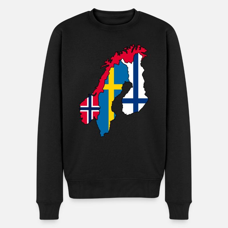 Skandinavien - Männer Premium Bio Pullover - Schwarz