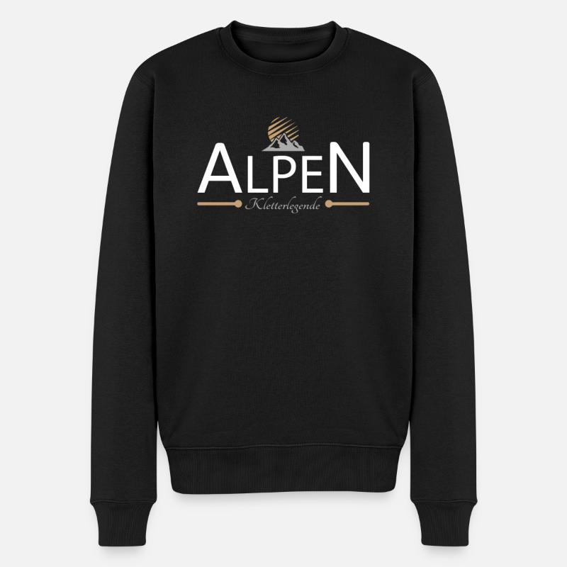 Alpen Klettern - Männer Premium Bio Pullover - Schwarz
