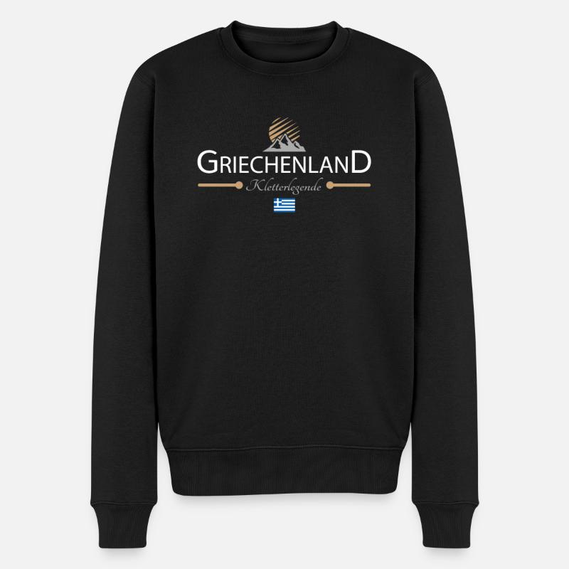 Griechenland Klettern - Männer Premium Bio Pullover - Schwarz