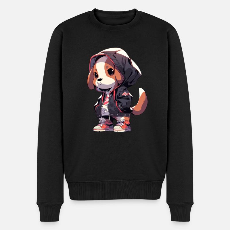Beagle Hund - Männer Premium Bio Pullover - Schwarz