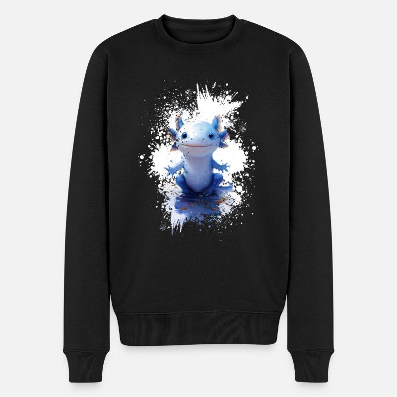 Dessin d’axolotl - Pull Premium bio Homme - noir