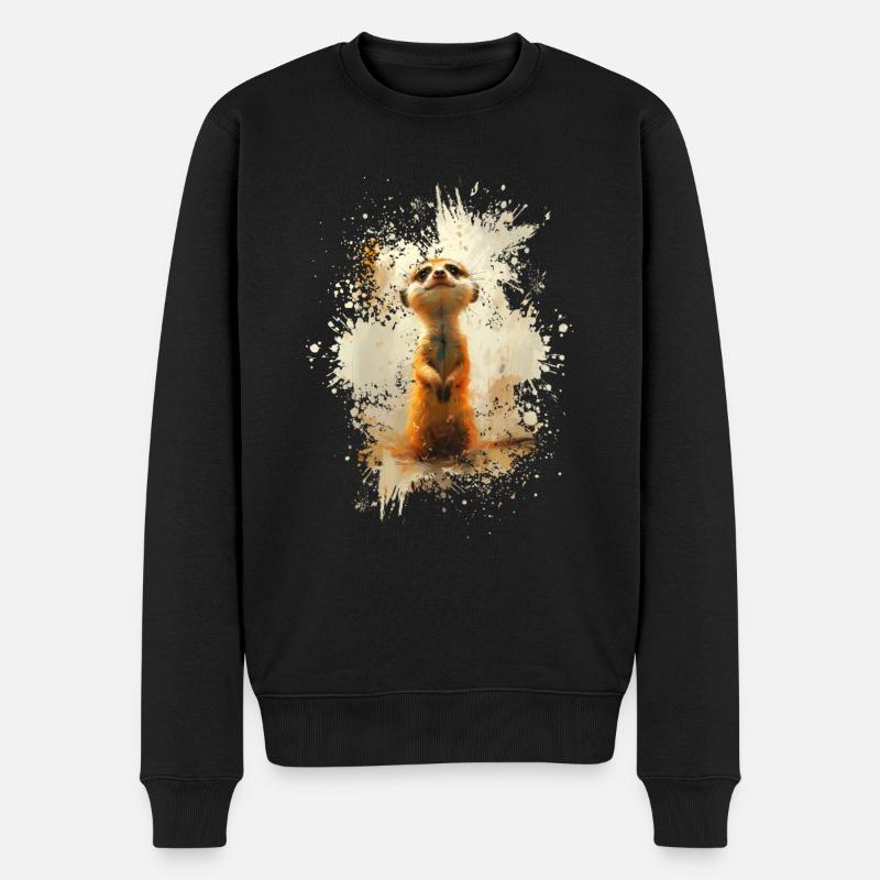 Suricates et animaux mignons - Pull Premium bio Homme - noir