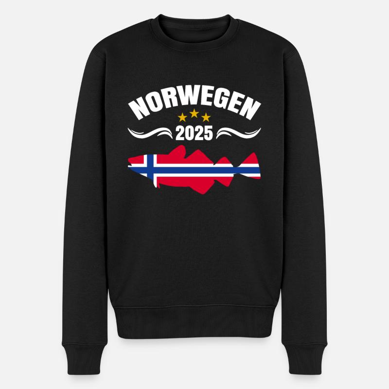 Norwegen Angeltour 2025 - Männer Premium Bio Pullover - Schwarz