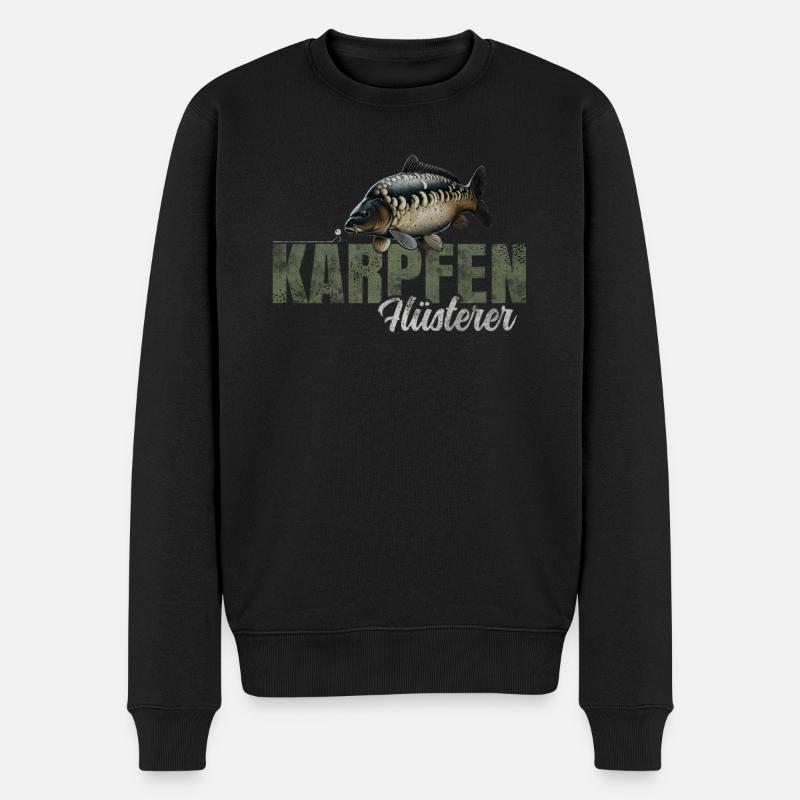 Karpfen Flüsterer - Männer Premium Bio Pullover - Schwarz