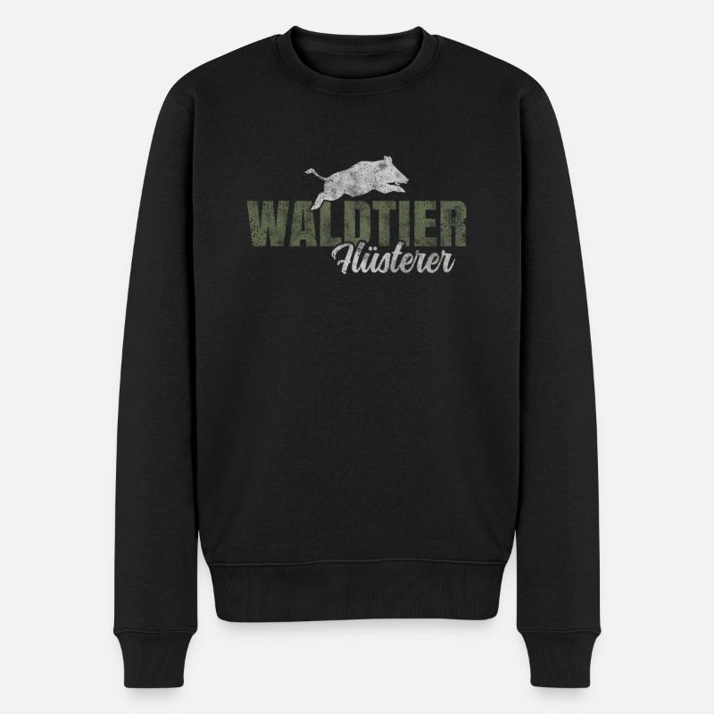Waldtier Flüsterer - Männer Premium Bio Pullover - Schwarz