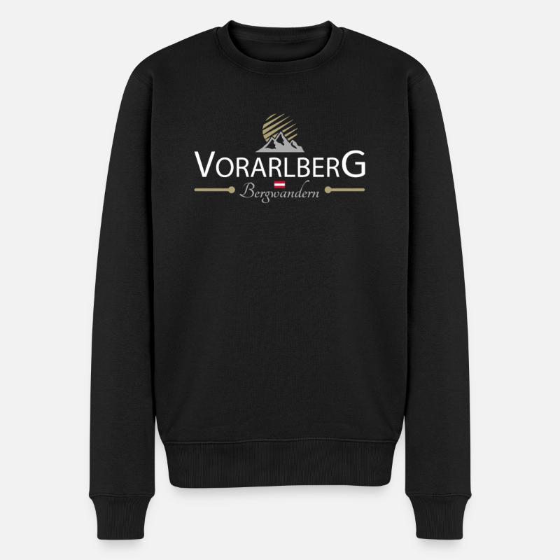 Vorarlberg Bergwandern - Männer Premium Bio Pullover - Schwarz