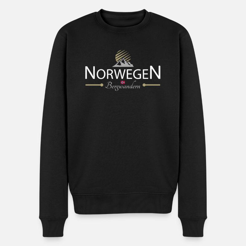 Norwegen Bergwandern - Männer Premium Bio Pullover - Schwarz