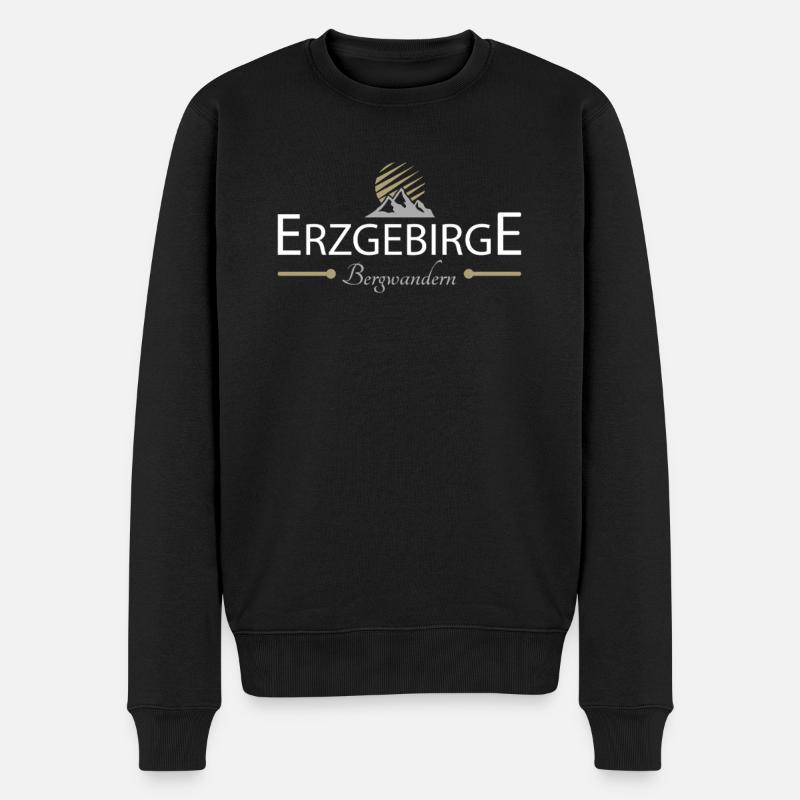 Erzgebirge Bergwandern - Männer Premium Bio Pullover - Schwarz