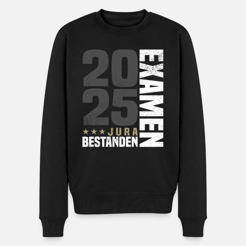 Jura Examen Bestanden 2025 - Männer Premium Bio Pullover - Schwarz