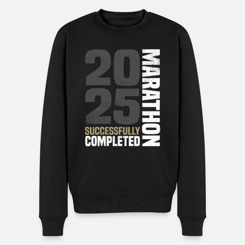 Marathon 2025 - Männer Premium Bio Pullover - Schwarz