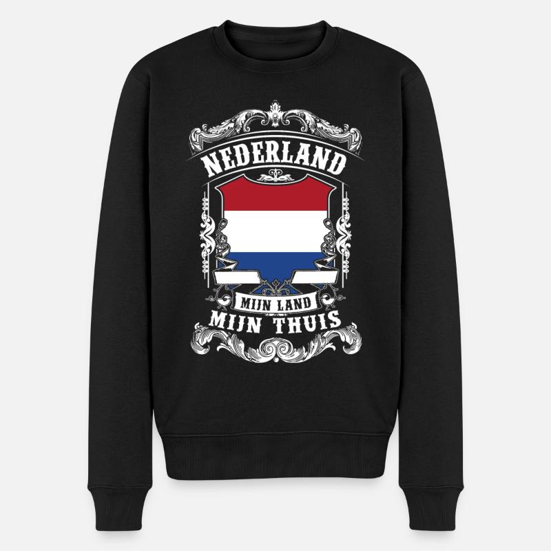 Nederland - Holland - Männer Premium Bio Pullover - Schwarz