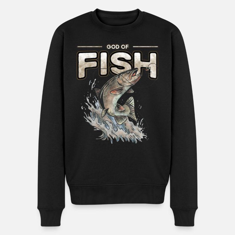God of Fish - Männer Premium Bio Pullover - Schwarz