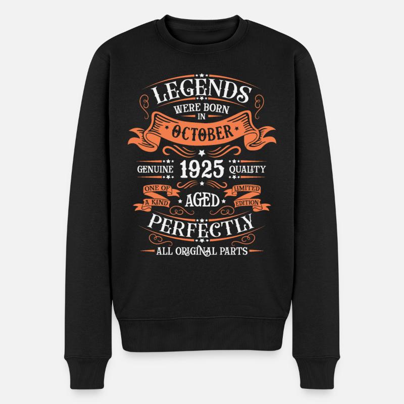 Les Légendes Sont Nées En Octobre 1925 Cadeau - Pull Premium bio Homme - noir
