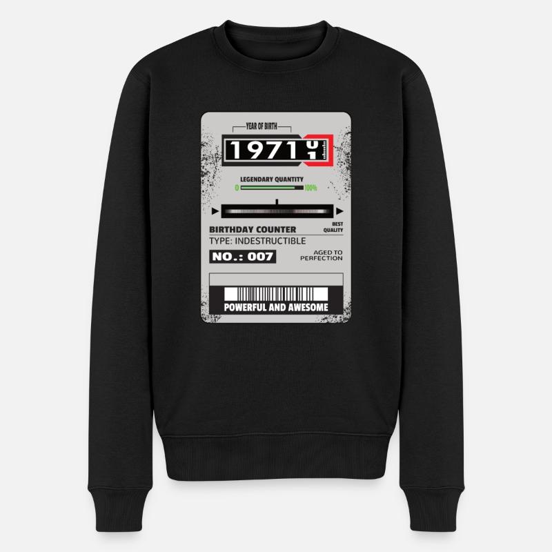 Compteur triphasé anniversaire 1971 Cadeau - Pull Premium bio Homme - noir