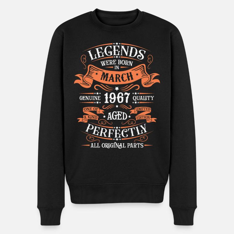 Die Legenden wurden im März 1967 geboren Geschenk - Männer Premium Bio Pullover - Schwarz