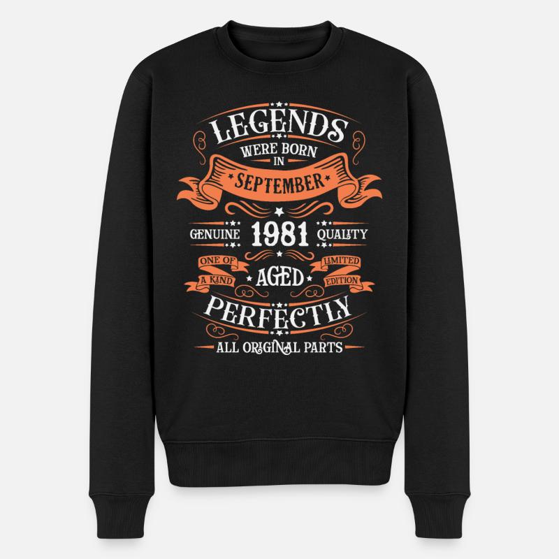 September 1981 Limitierte Auflage - Männer Premium Bio Pullover - Schwarz