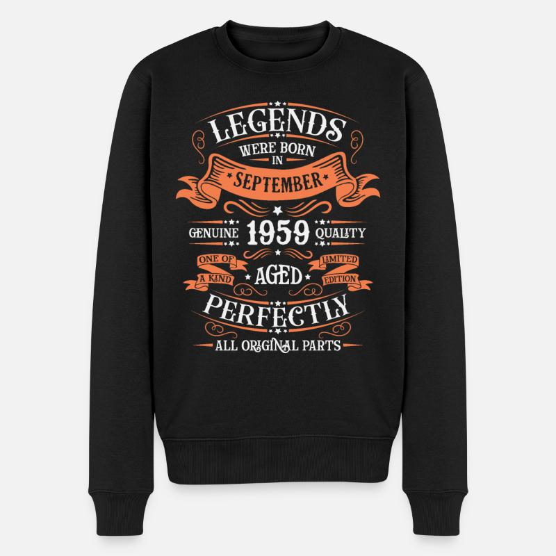 September 1959 Originelle Geburtstagsgeschenkidee - Männer Premium Bio Pullover - Schwarz