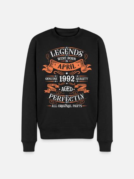 Born April 1992 - Men's Premium Organic Jumper - black