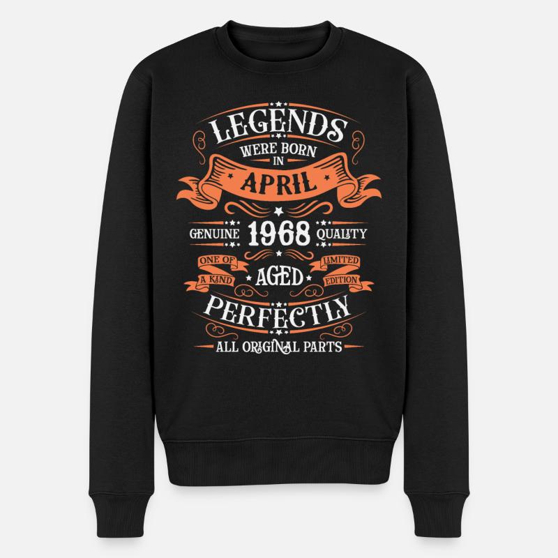 April 1968 Jahrestag April 1968 April - Männer Premium Bio Pullover - Schwarz