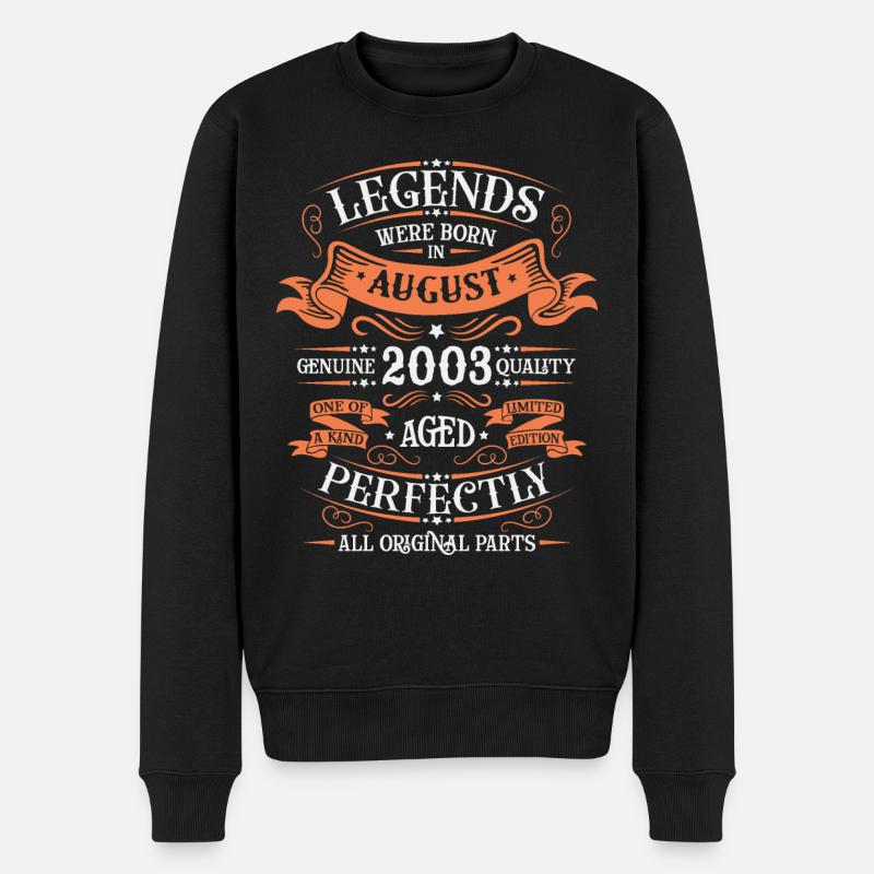 Geburtsmonat August 2003 - Männer Premium Bio Pullover - Schwarz