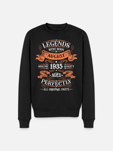 August 1935 Birthday Man - Men's Premium Organic Jumper - black