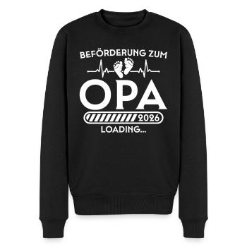 Beförderung zum Opa 2026 loading - Männer Premium Bio Pullover - Schwarz - Vorne - Nico (187cm)