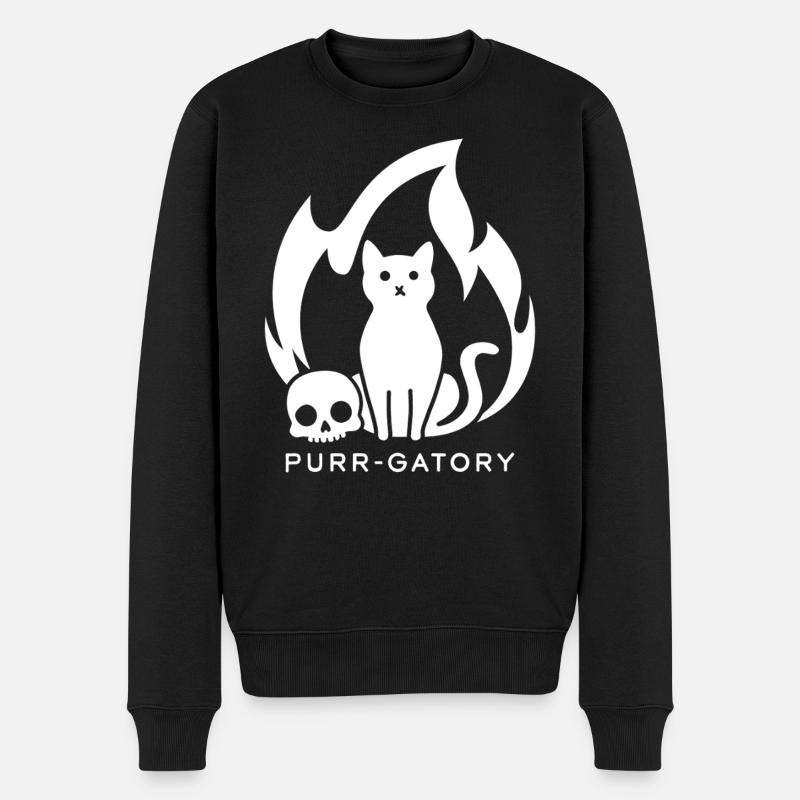 Schnurr-Gatory Weiß - Männer Premium Bio Pullover - Schwarz