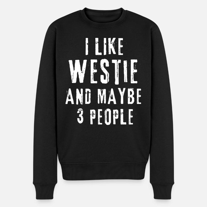 Westie - Männer Premium Bio Pullover - Schwarz
