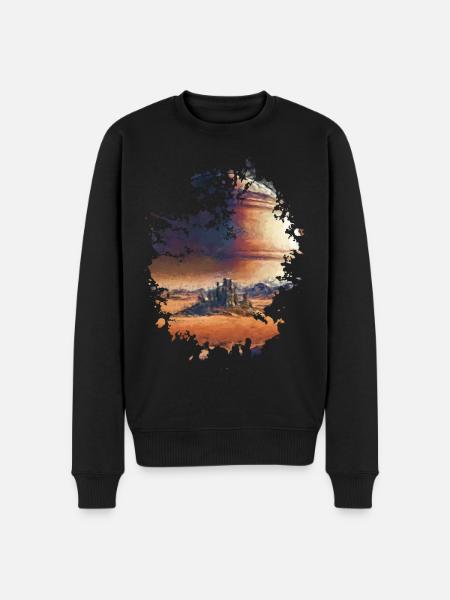 Planet - Männer Premium Bio Pullover - Schwarz