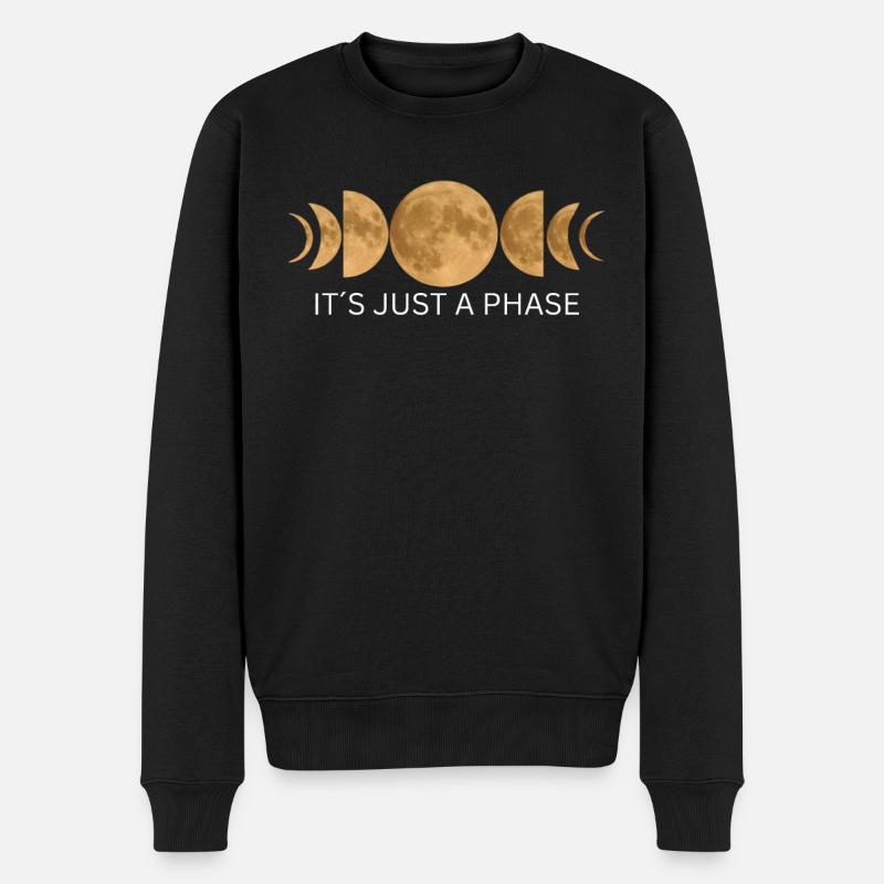 It`s just a Phase - Mond Mondphasen Design - Männer Premium Bio Pullover - Schwarz