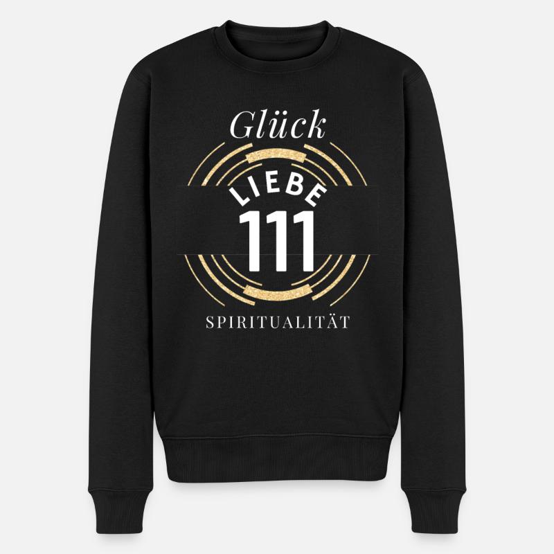 Engelszahlen 111 Nummerologie Geschenkidee - Männer Premium Bio Pullover - Schwarz