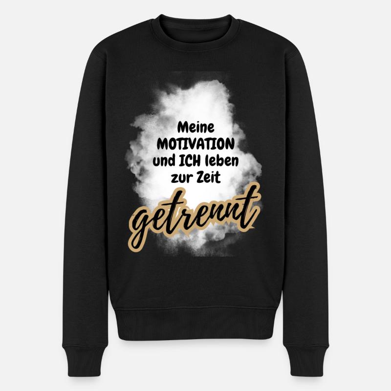 POSITIVE EINSTELLUNG MINDSET Motivation - Männer Premium Bio Pullover - Schwarz