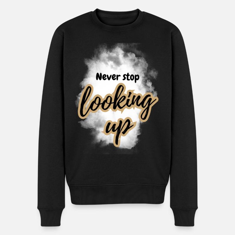 POSITIVE EINSTELLUNG MINDSET Motivation - Männer Premium Bio Pullover - Schwarz