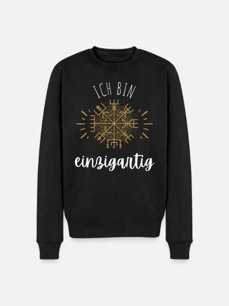 Wegweiser MOTIVATION - VEGVISIR - Männer Premium Bio Pullover - Schwarz