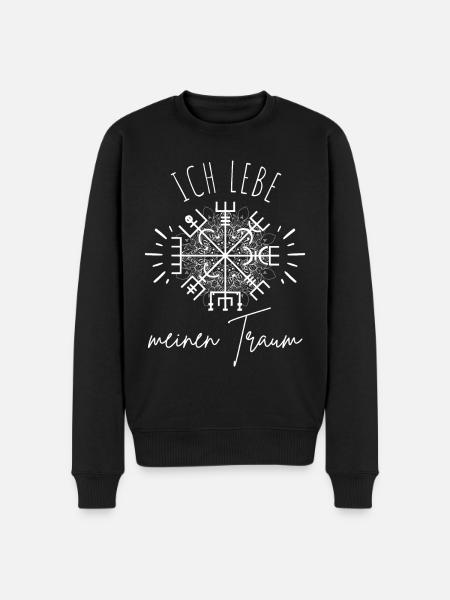 Wegweiser MOTIVATION - VEGVISIR - Männer Premium Bio Pullover - Schwarz