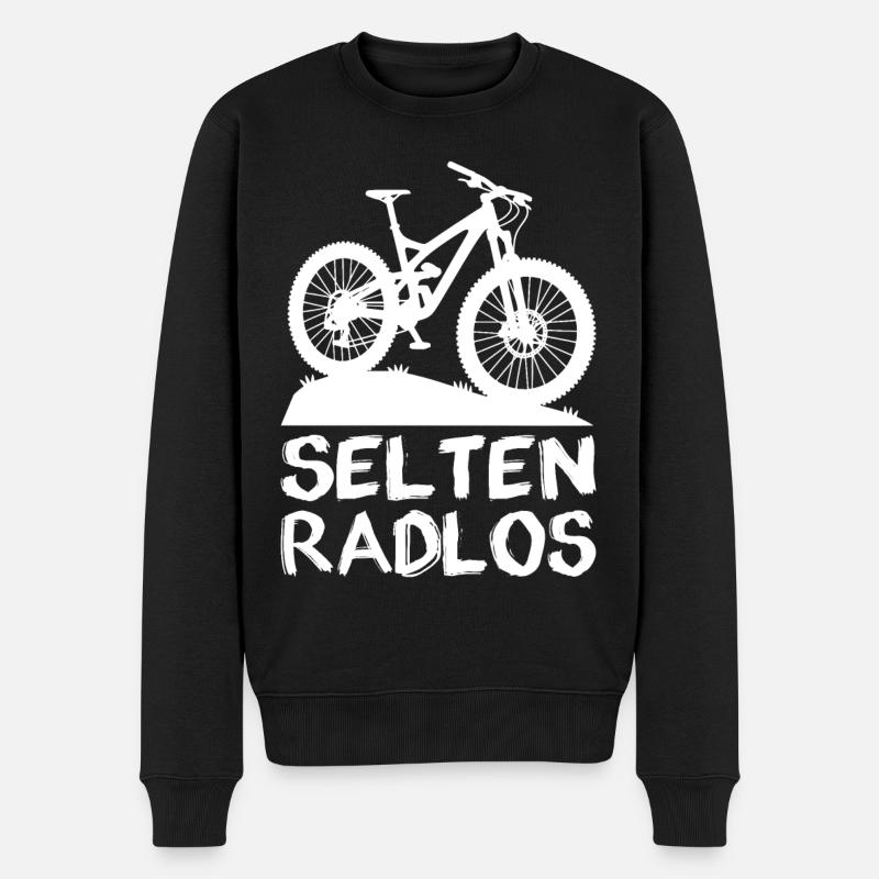 Selten Radlos Mountainbike weiss - Männer Premium Bio Pullover - Schwarz
