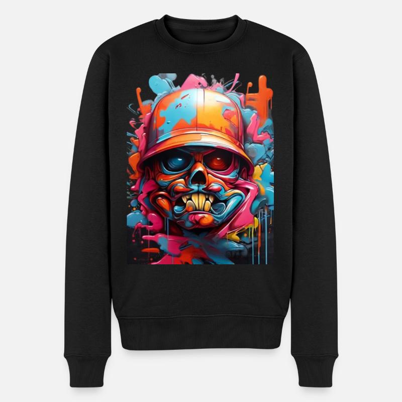 Graffiti-Stil3 - Männer Premium Bio Pullover - Schwarz