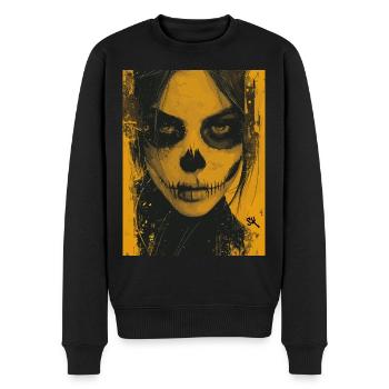 The Woman - Skull, Totenkopf, Pentagramm - Männer Premium Bio Pullover - Schwarz - Vorne - Nico (187cm)