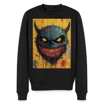 The Dark Devil - Horrormotiv - Männer Premium Bio Pullover - Schwarz - Vorne - Nico (187cm)