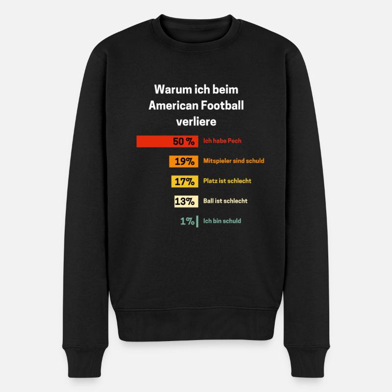 Warum ich beim American Football verliere - Männer Premium Bio Pullover - Schwarz