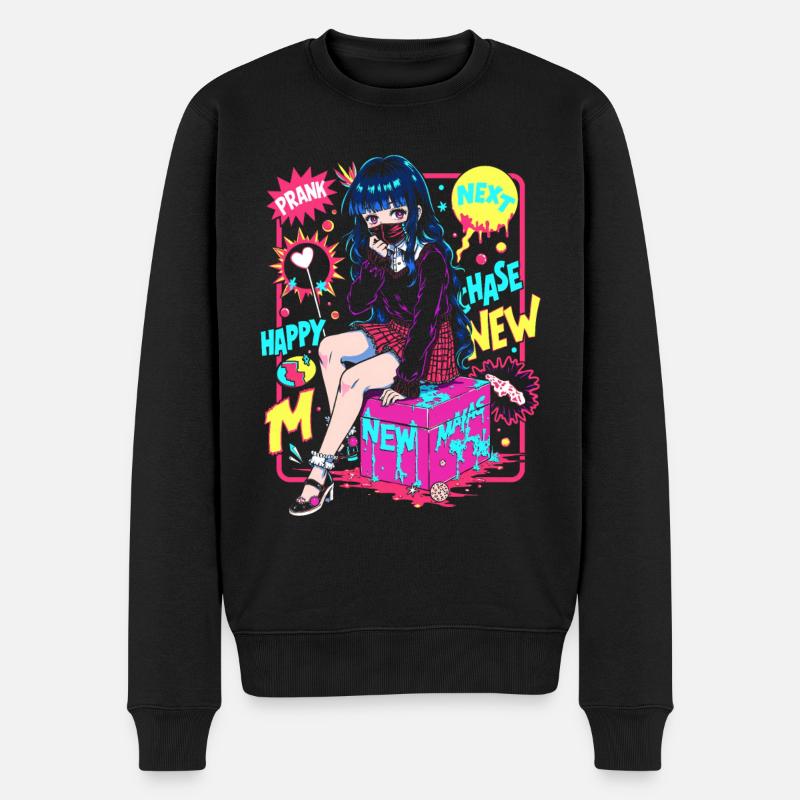 Prank Girl - Männer Premium Bio Pullover - Schwarz
