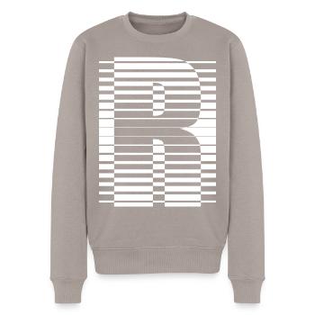 INITIAL R - Men's Premium Organic Jumper - taupe - Front - Nico (187cm)