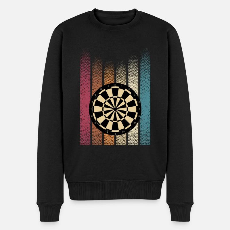 Retro Dartturnier Darter Dartpfeile Dartscheibe - Männer Premium Bio Pullover - Schwarz